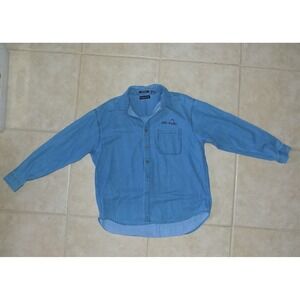 ULTRA CLUB Men's Blue Denim Button Down Shirt‎ Cypress Denim XL